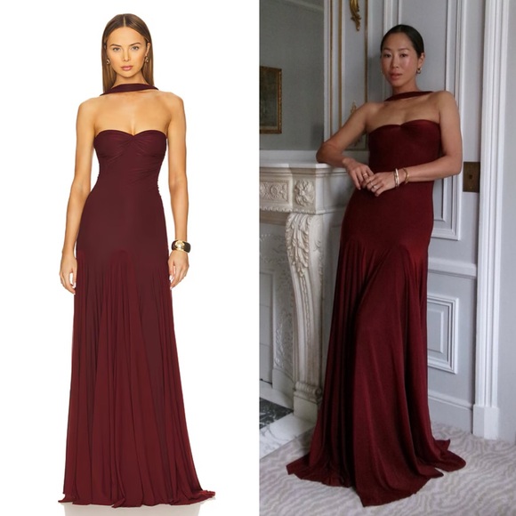Deme by Gabriella Berta Maxi Dress in Burgundy Size Small